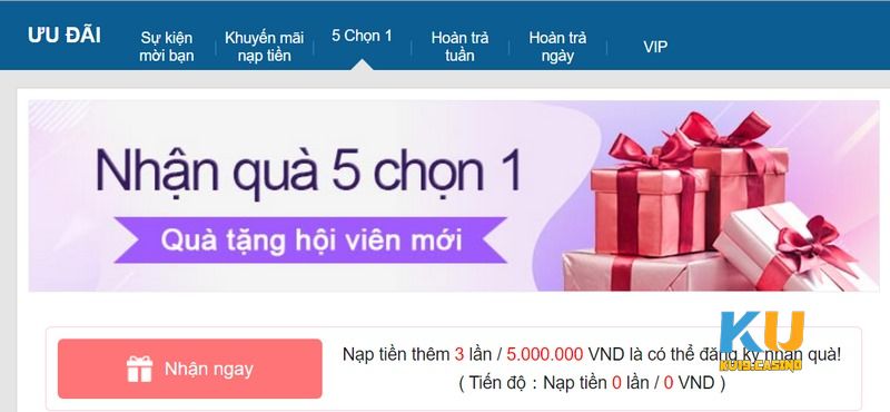 Khuyến mãi nhận quà tại trang chủ Ku11 và Ku19 chính thức